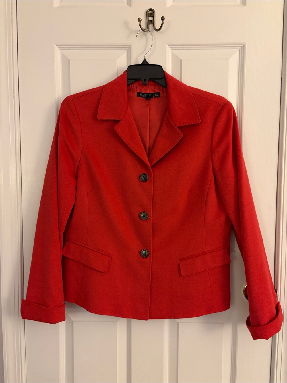 Lafayette 148 New York Vibrant Red Notch-Collar Blazer